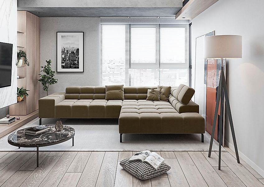 INOSIGN Ecksofa "Ancona New, wahlweise motorische Sitztiefenverstellung, au günstig online kaufen