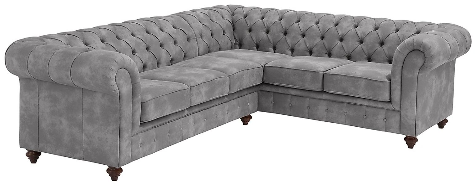 Home affaire Chesterfield-Sofa "Chesterfield Ecksofa, auch in Leder L-Form" günstig online kaufen