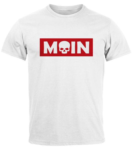 Neverless Print-Shirt Herren T-Shirt Schriftzug Moin günstig online kaufen