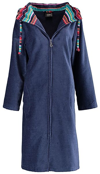 Cawö Damenbademantel, Kurzform, Baumwolle, Kapuze, Reißverschluss, günstig online kaufen