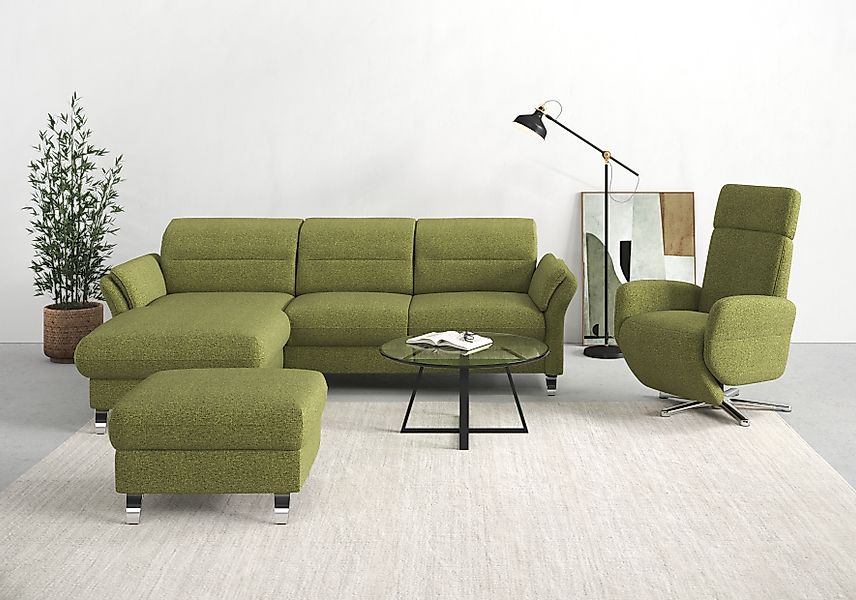 sit&more Ecksofa »Grenoble L-Form mit Federkern«, wahlweise mit Bettfunktio günstig online kaufen