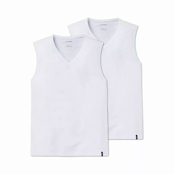 SCHIESSER Herren Tank Top 2er Pack - Shirt ohne Arm, V-Neck, Cotton Stretch günstig online kaufen