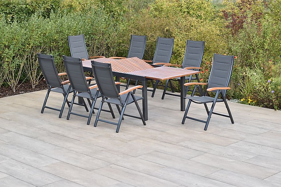 MERXX Garten-Essgruppe ""Paxos"", (Set, 9 tlg., 5-fach verstellbare Rückenl günstig online kaufen