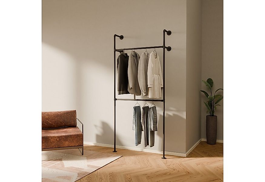pamo. design Kleiderständer KIM DOUBLE Industrial Kleiderstange zur Wandmon günstig online kaufen