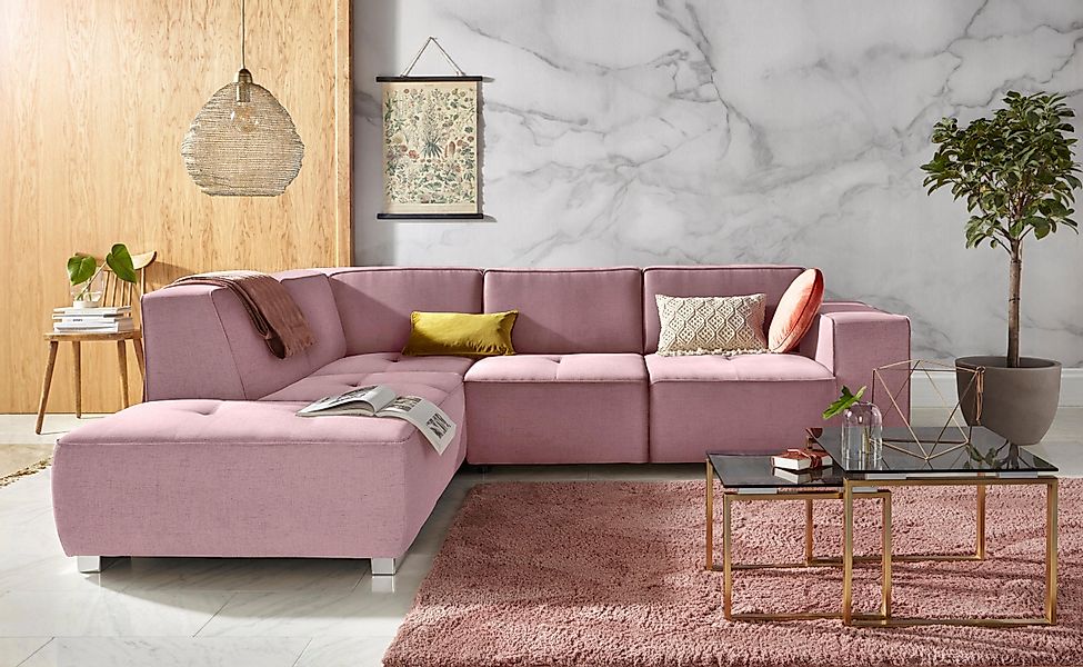 INOSIGN Ecksofa Sapporo L-Form, wahlweise Bettfunktion günstig online kaufen