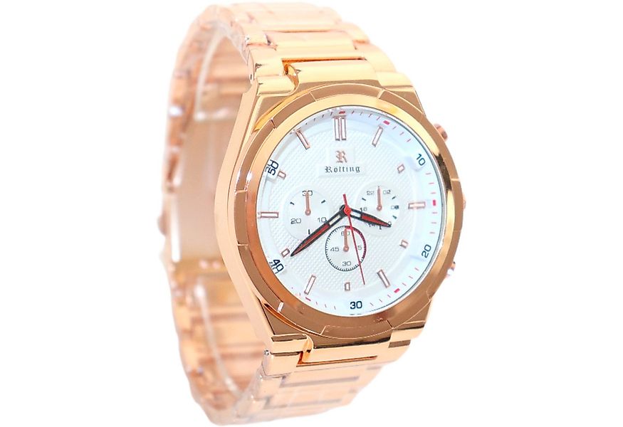 Rötting Design Quarzuhr Herrenuhr Armbanduhr Edelstahl goldrosefarben Desig günstig online kaufen
