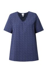 Ulla Popken T-Shirt T-Shirt Trachtenmuster A-Linie günstig online kaufen