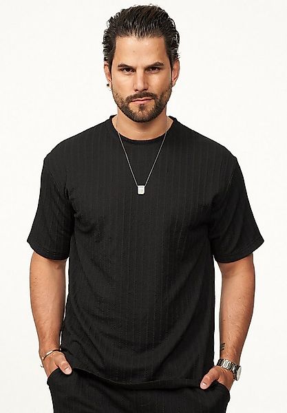 CARISMA T-Shirt mit Strickstruktur & Rundhals für Herren Kurzarm Shirt mit günstig online kaufen