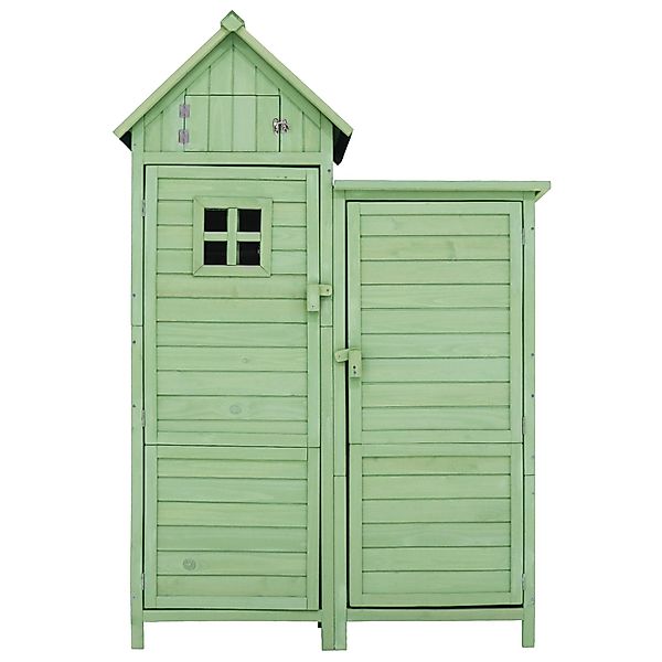 Gerätehaus Gartenschrank mit 2 Regalen, Geräteschuppen mit großem Stauraum, günstig online kaufen