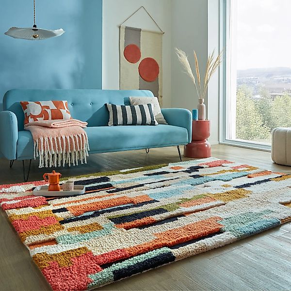 FLAIR RUGS Wollteppich "Zagora Shaggy" rechteckig 13 mm Höhe aus 100% Wolle günstig online kaufen