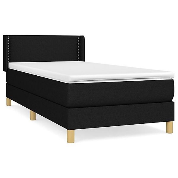 vidaXL Boxspringbett, Boxbett mit Matratze Schwarz 90x200 cm Stoff günstig online kaufen