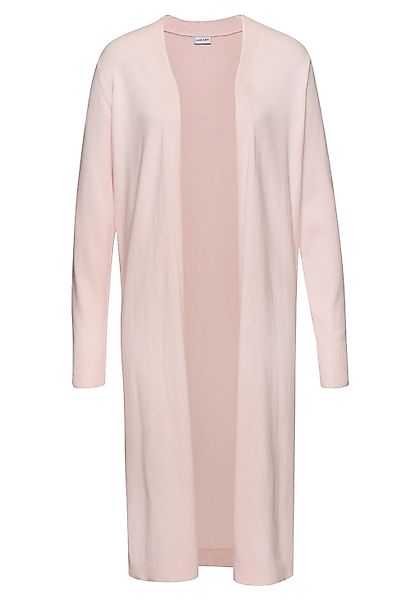 LASCANA Cardigan mit seitlichen Schlitzen, Longstrickjacke aus weichem Ripp günstig online kaufen