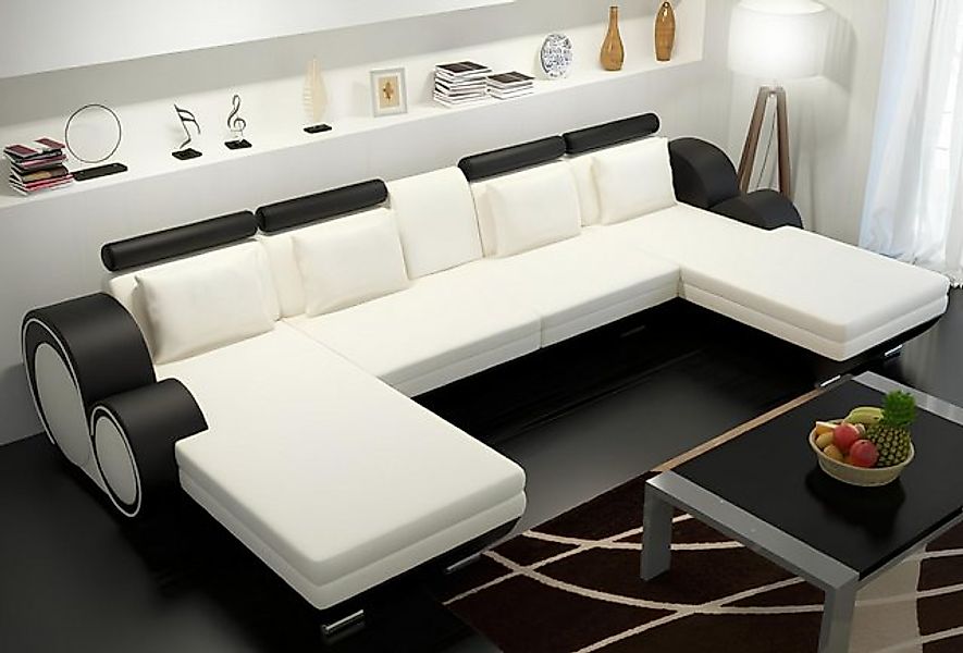 JVmoebel Ecksofa Ledersofa Berlin U-Form + USB Lederecksofa Ledereckcouch S günstig online kaufen