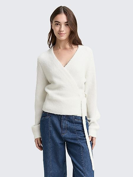 TOM TAILOR Denim Cardigan Pullover & Strickjacken Relaxed Fit Wrap Cardigan günstig online kaufen