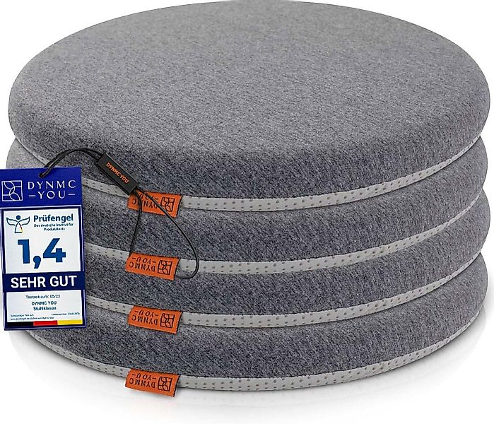DYNMC you Sitzkissen Stuhl - Stuhlkissen 39x39 - Rund Set, Mittelhart H3 - günstig online kaufen