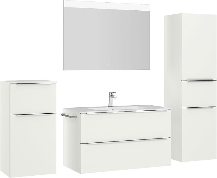 nobilia® Badmöbel-Set »Levere« vormontiert, mit Soft-Close, 4 Stk. tlg. ink günstig online kaufen