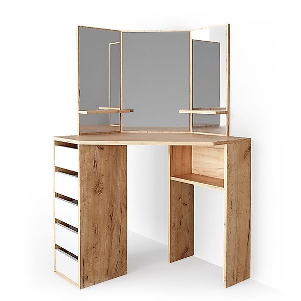 Vicco Schminktisch Arielle, Eiche/Weiß, 110 cm günstig online kaufen