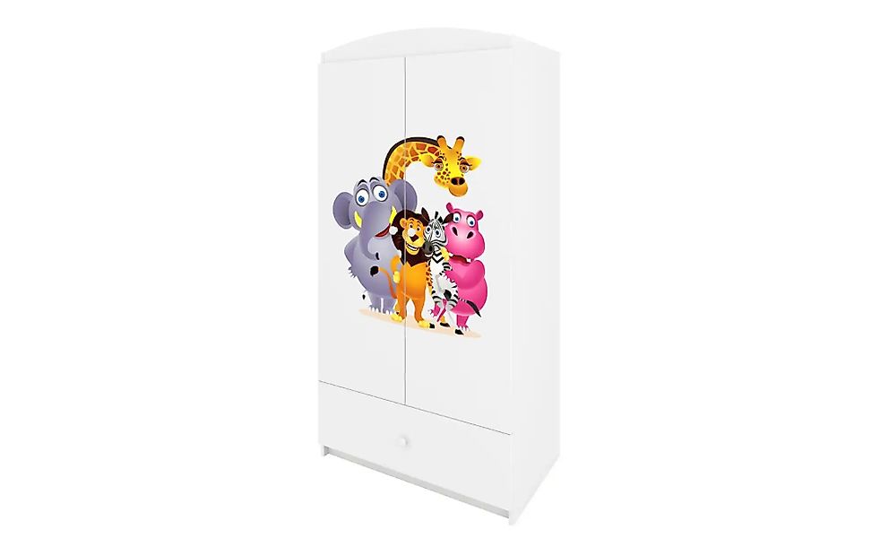 Kleiderschrank  Zoo ¦ weiß ¦ Maße (cm): B: 90 H: 181,2 Schränke > Kleidersc günstig online kaufen
