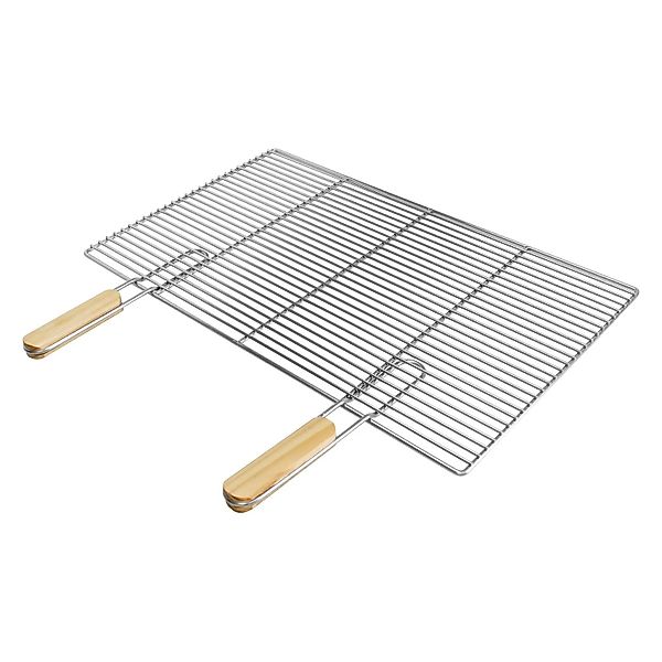 ECD Germany Rechteckiger Edelstahl Grillrost mit Abnehmbaren Griffen 67 x 4 günstig online kaufen