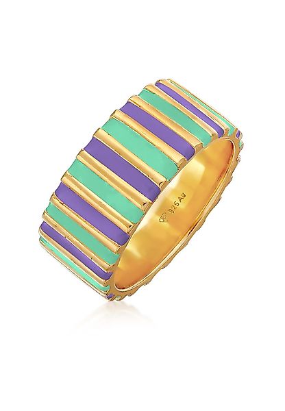 Elli Fingerring Bandring Relief Rillen Emaille günstig online kaufen