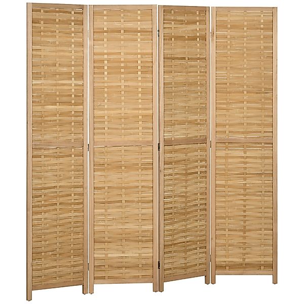 HOMCOM Paravent 4-teilig Bambus Naturholz 160L x 1,8B x 170H cm günstig online kaufen