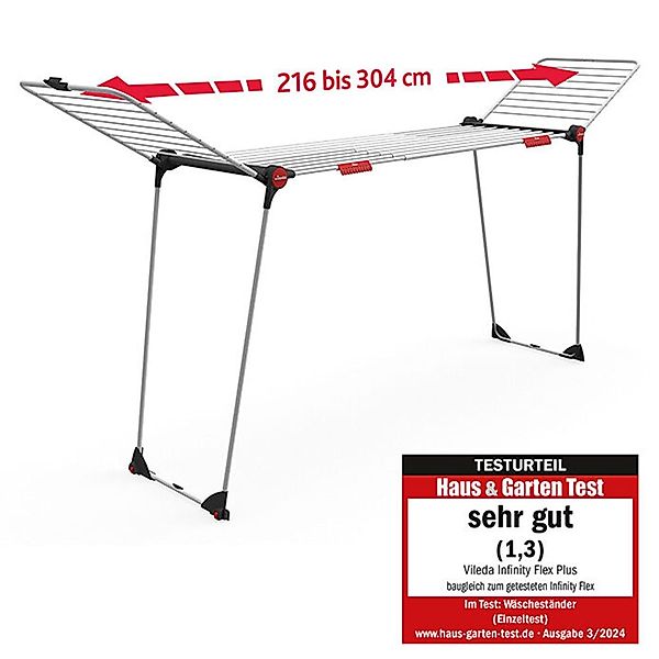 Vileda Wäscheständer "Vileda INFINITY Flex" Ausziehbar auf 304 cm - für gro günstig online kaufen