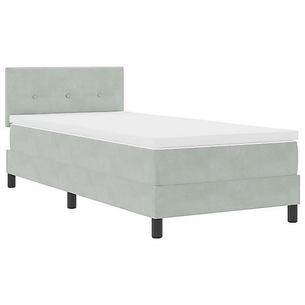vidaXL Bett Boxspringbett mit Matratze Hellgrau 100x200 cm Samt (1-tlg) günstig online kaufen