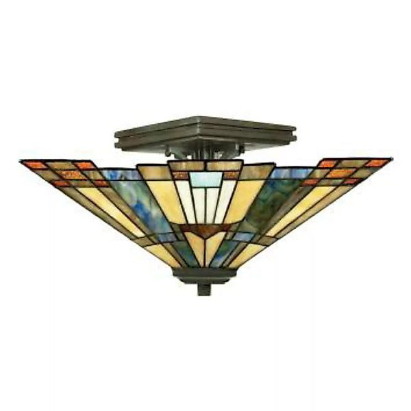 Tiffany Deckenlampe ETERNO 5 Buntglas Wohnzimmer günstig online kaufen