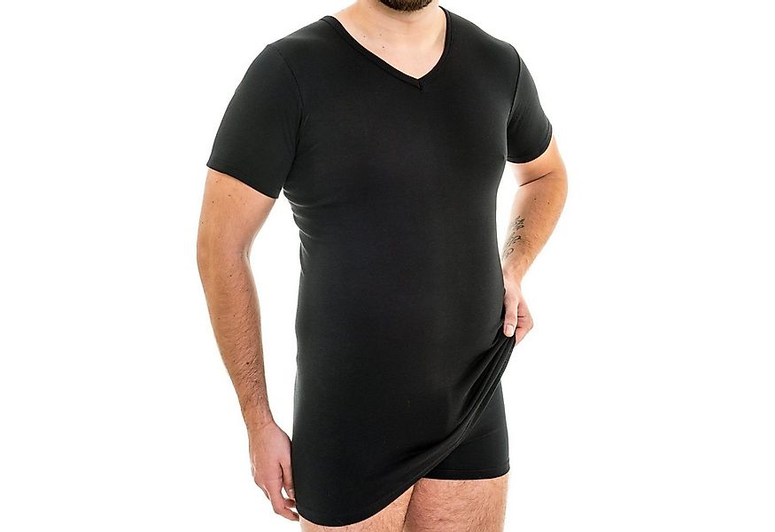 HERMKO Unterziehshirt 164887 Extralanges Herren Unterhemd V-Ausschnitt aus günstig online kaufen