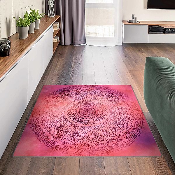 Teppich Aquarell Mandala Pink Violett günstig online kaufen