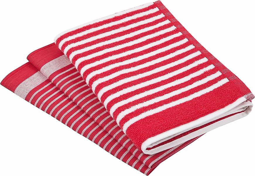 ROSS Geschirrtuch "Exclusiv" 1x Küchen-Frottiertuch 50x50 cm Streifen u. 2x günstig online kaufen