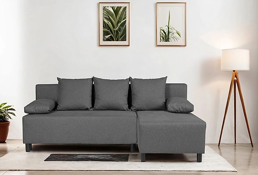 Home affaire Ecksofa »IWALANI, Schlafsofa mit Bettkasten, Recamiere beidsei günstig online kaufen