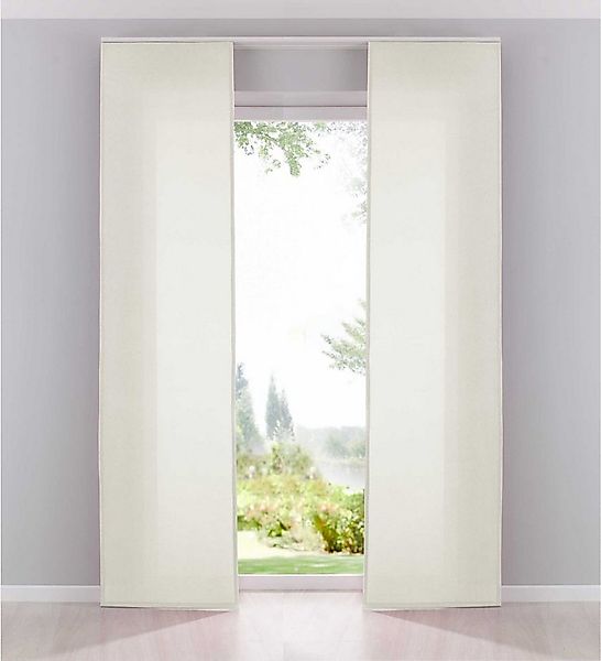 Gardinenbox Schiebegardine (2 St), Paneelwagen, blickdicht, Leinen Optik, C günstig online kaufen