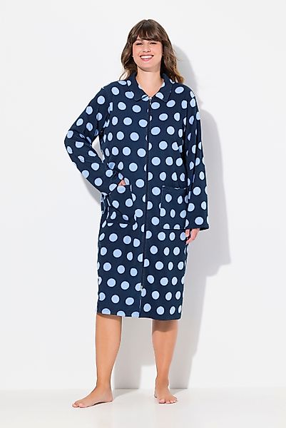 Ulla Popken Bademantel Bademantel Punkte Hemdkragen günstig online kaufen