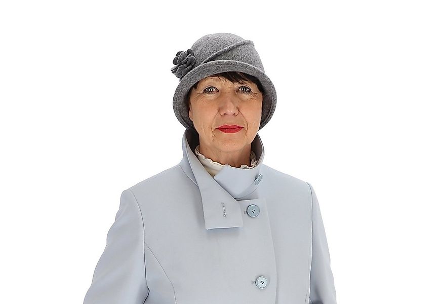 halsüberkopf Accessoires Filzhut Kappe Hut aus 100% Wolle mit Blumenapplika günstig online kaufen