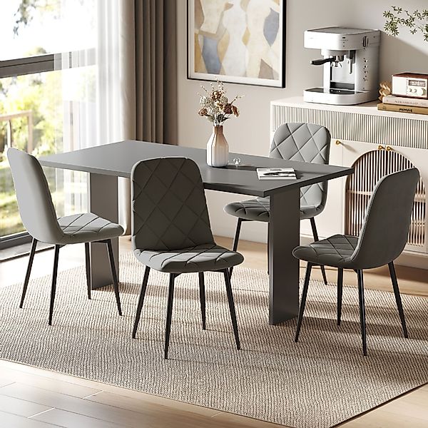 HOMCOM Esszimmerstuhl mit Rückenlehne, Samtoptik, Modern günstig online kaufen