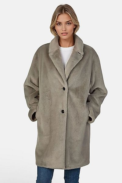 White Label Langmantel aus kurzem Webpelz in edler Seal-Optik günstig online kaufen