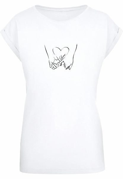 Merchcode T-Shirt "Merchcode Damen Ladies Love 2 Extended Shoulder Tee", (1 günstig online kaufen