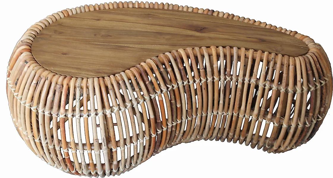 SIT Couchtisch "Rattan Vintage", 120/80 cm in Nierenform, Shabby Chic, Vint günstig online kaufen