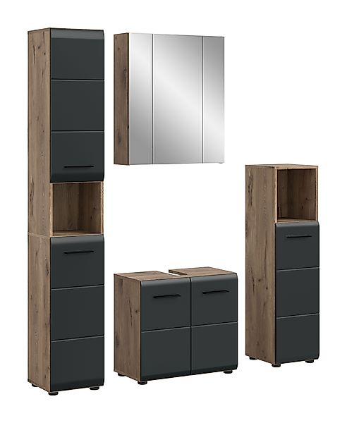 furnling Badmöbel-Set Ivy, (4-St., Hochschrank, Spiegelschrank, günstig online kaufen