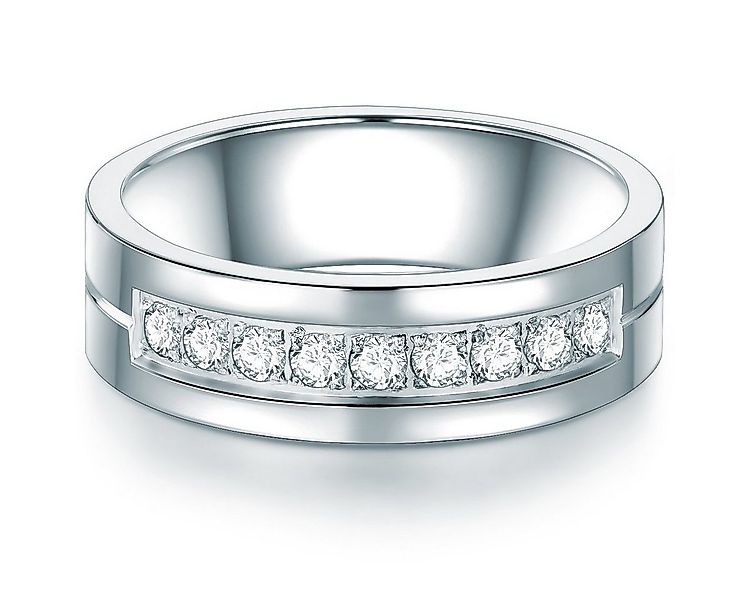 Trilani Fingerring Bandring aus Edelstahl, mit Zirkonia für Damen günstig online kaufen