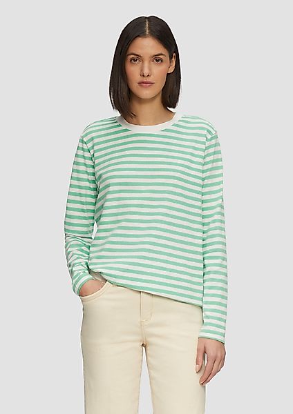 s.Oliver Langarmshirt Gestreiftes Langarmshirt aus Baumwolljersey günstig online kaufen