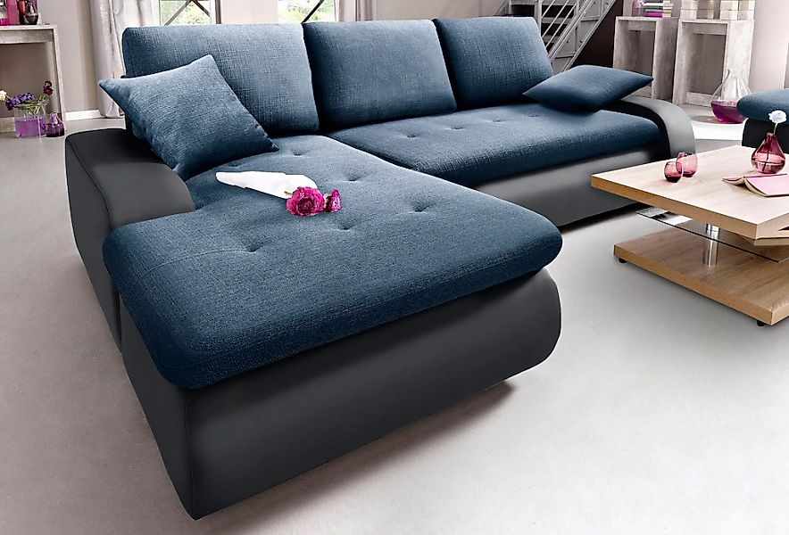 TRENDMANUFAKTUR Ecksofa "Indie, modern und bequem, Materialmix, L-Form", wa günstig online kaufen