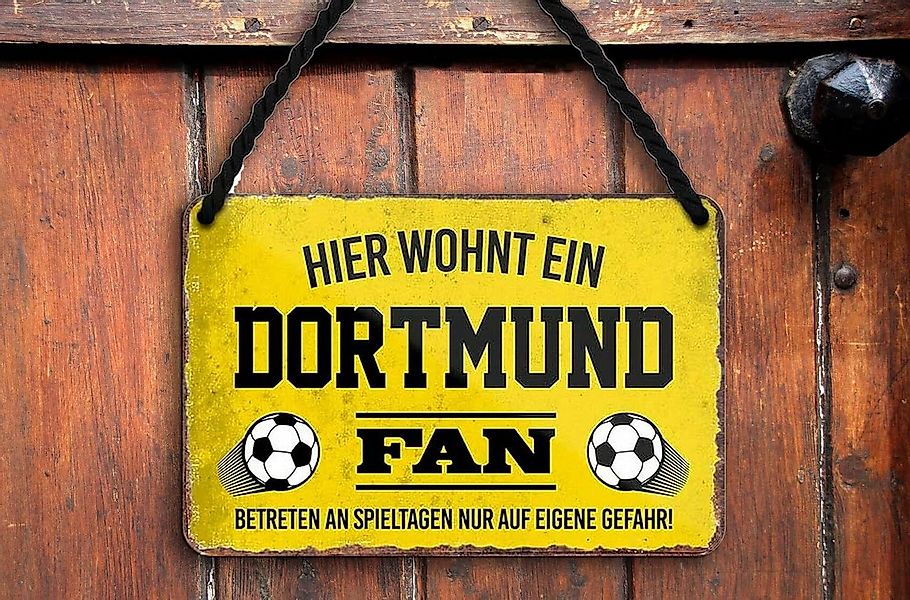 schilderkreis24 Metallschild Hier wohnt ein Dortmund Fan günstig online kaufen