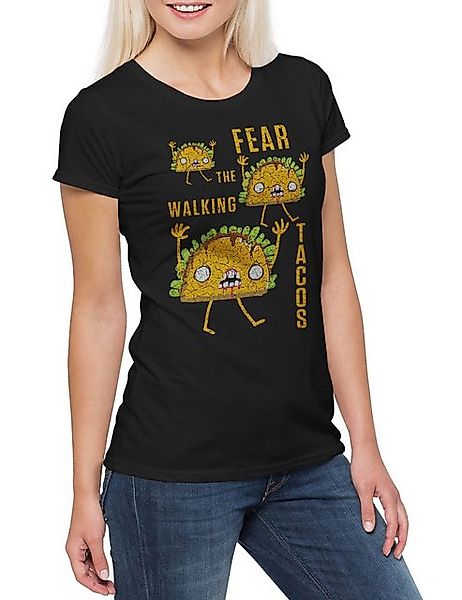 Urban Backwoods Print-Shirt Fear The Walking Tacos Damen T-Shirt Taco Love günstig online kaufen