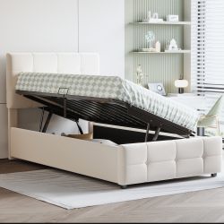 Flieks Polsterbett, Hydraulisches Stauraumbett Einzelbett Kinderbett günstig online kaufen