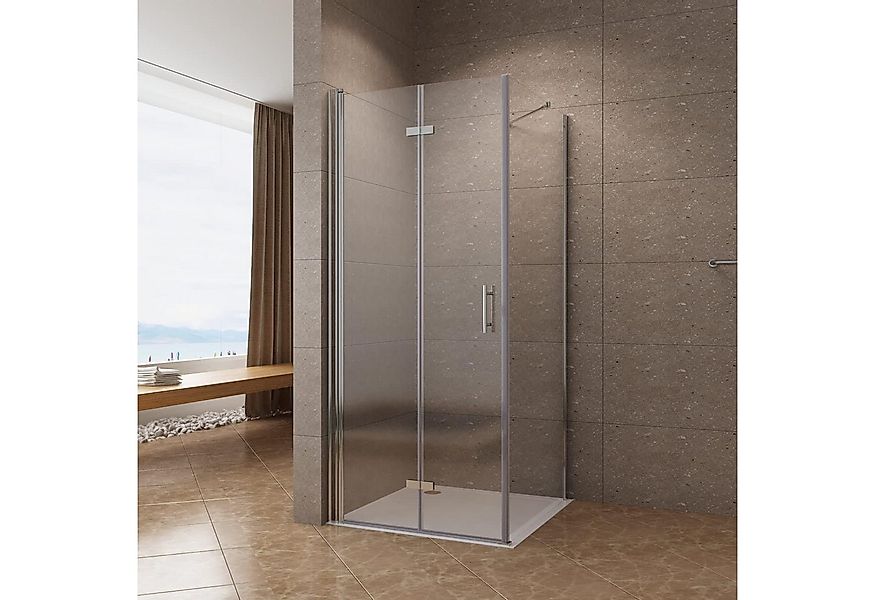 AQUABATOS Eckdusche Duschkabine Eckeinstieg mit Falttür Drehfalttür Seitenw günstig online kaufen