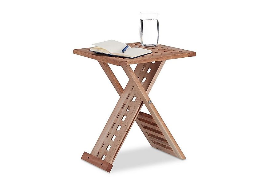 relaxdays Beistelltisch klappbar Walnuss günstig online kaufen