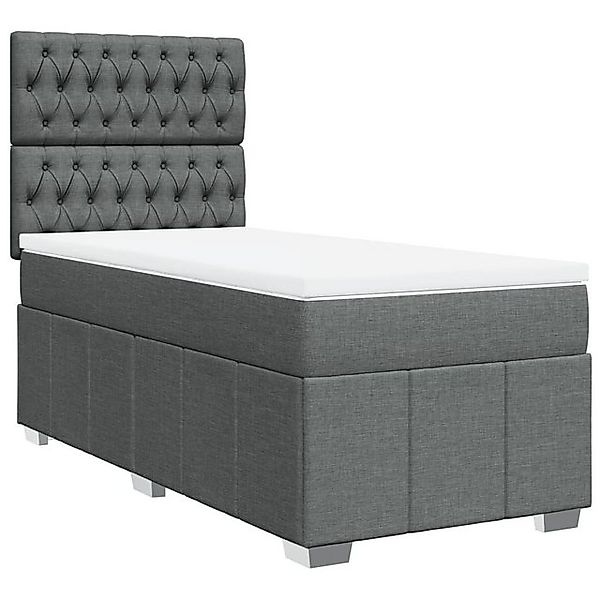 vidaXL Bett Boxspringbett mit Matratze Dunkelgrau 90x200 cm Stoff günstig online kaufen