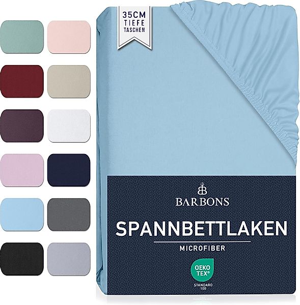 BARBONS Spannbettlaken Mikrofaser Bettlaken, 35 cm günstig online kaufen